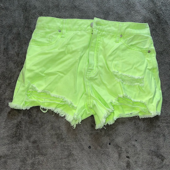 Neon green jean shorts - Picture 1 of 2